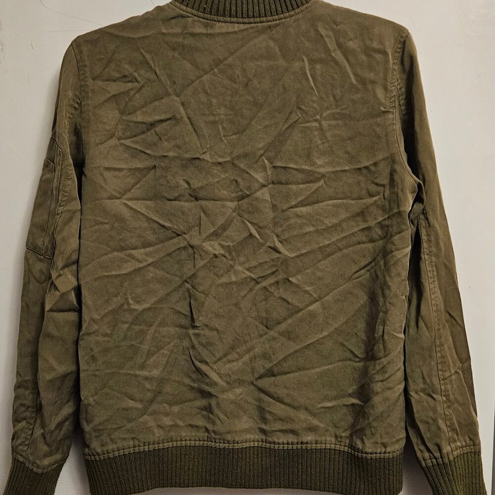 WOMENS SZ SMALL ARMY GREEN THIN JACKET - Picture 6 of 6